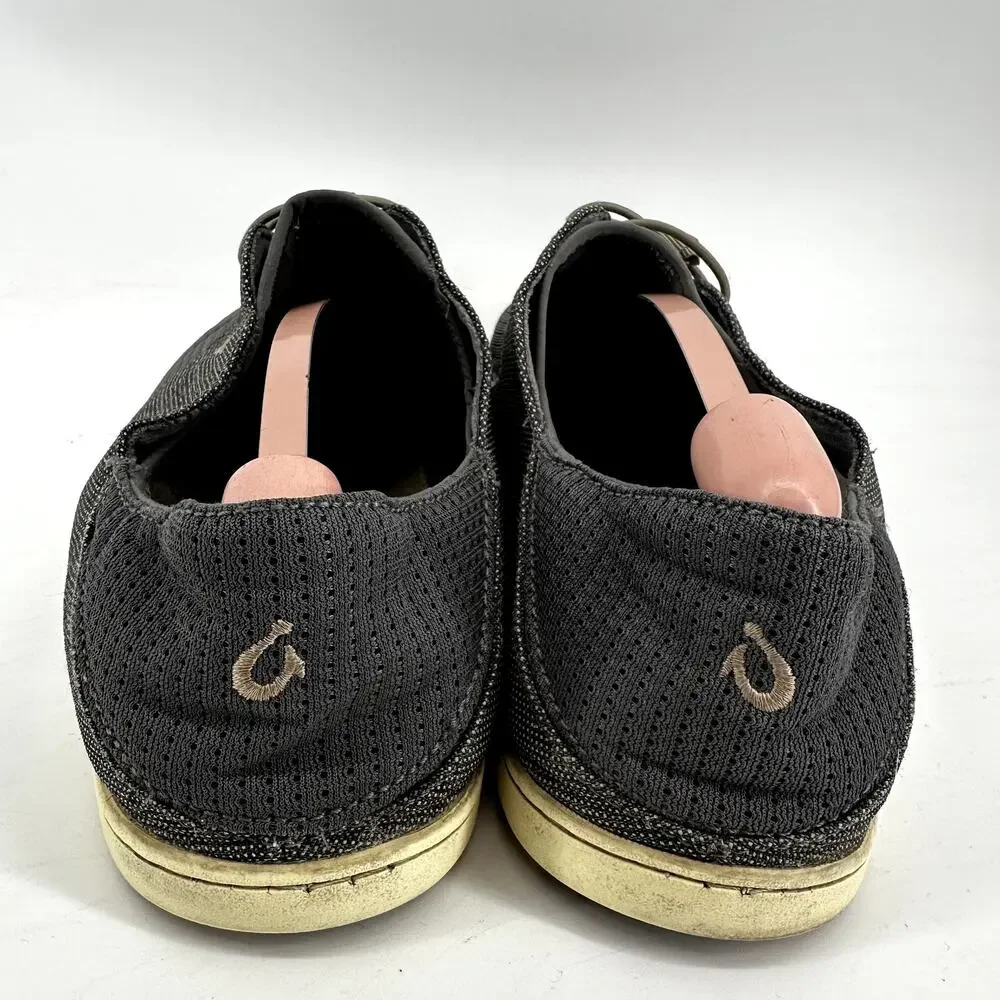OluKai Nohea Moku No Tie Boat Shoes Slip On Flat Quick Dry Gray 12